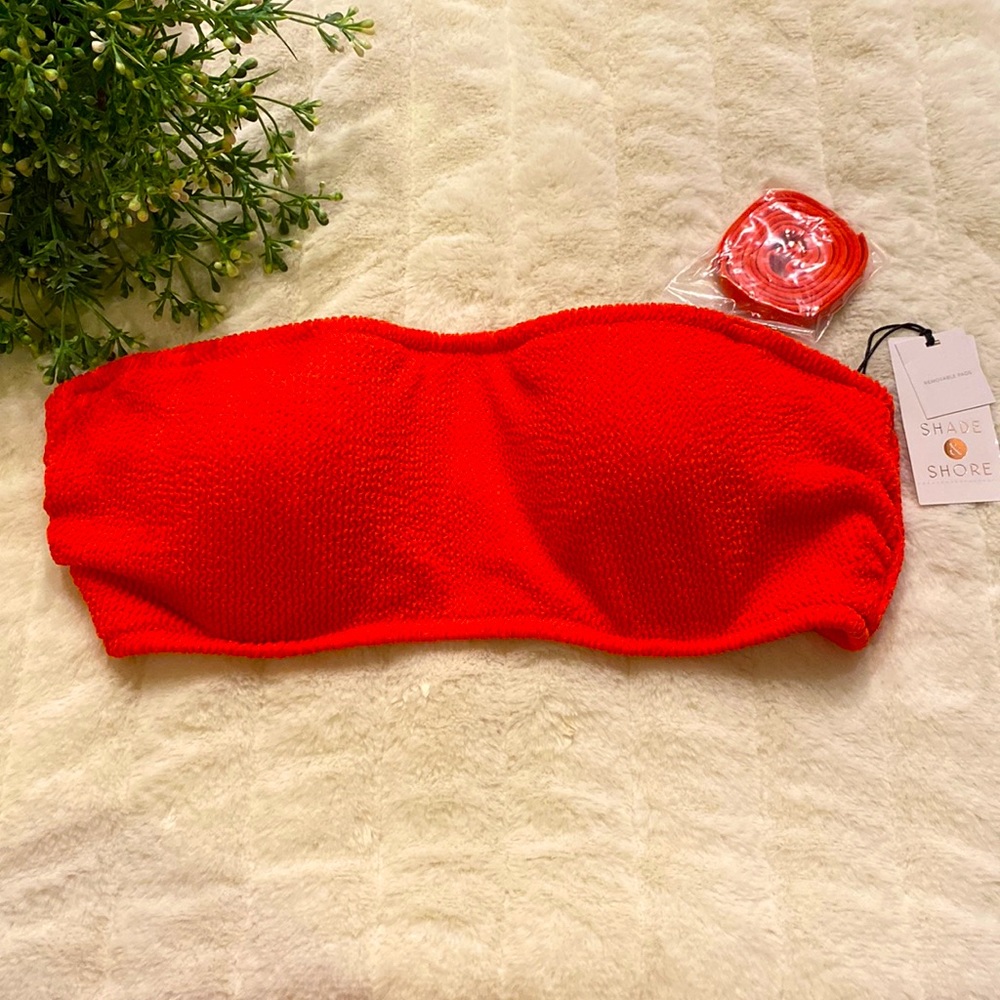 Bright Orange Ribbed Swimsuit Top
